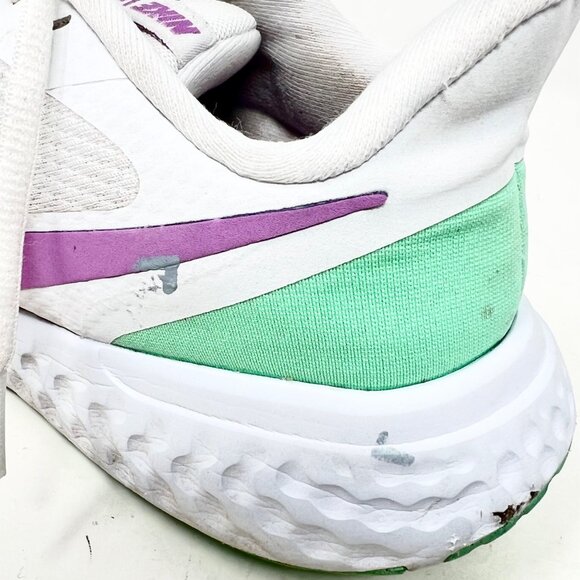 Nike Revolution 5 Womens Running Shoe‎ White Pink Green BQ3207-111 Size 8 - Picture 14 of 16